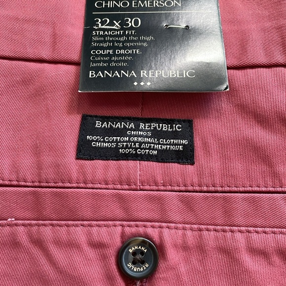 NWT 32x30 Emerson Chino Banana Republic Straight fit slim through thigh- men’s - Picture 4 of 7